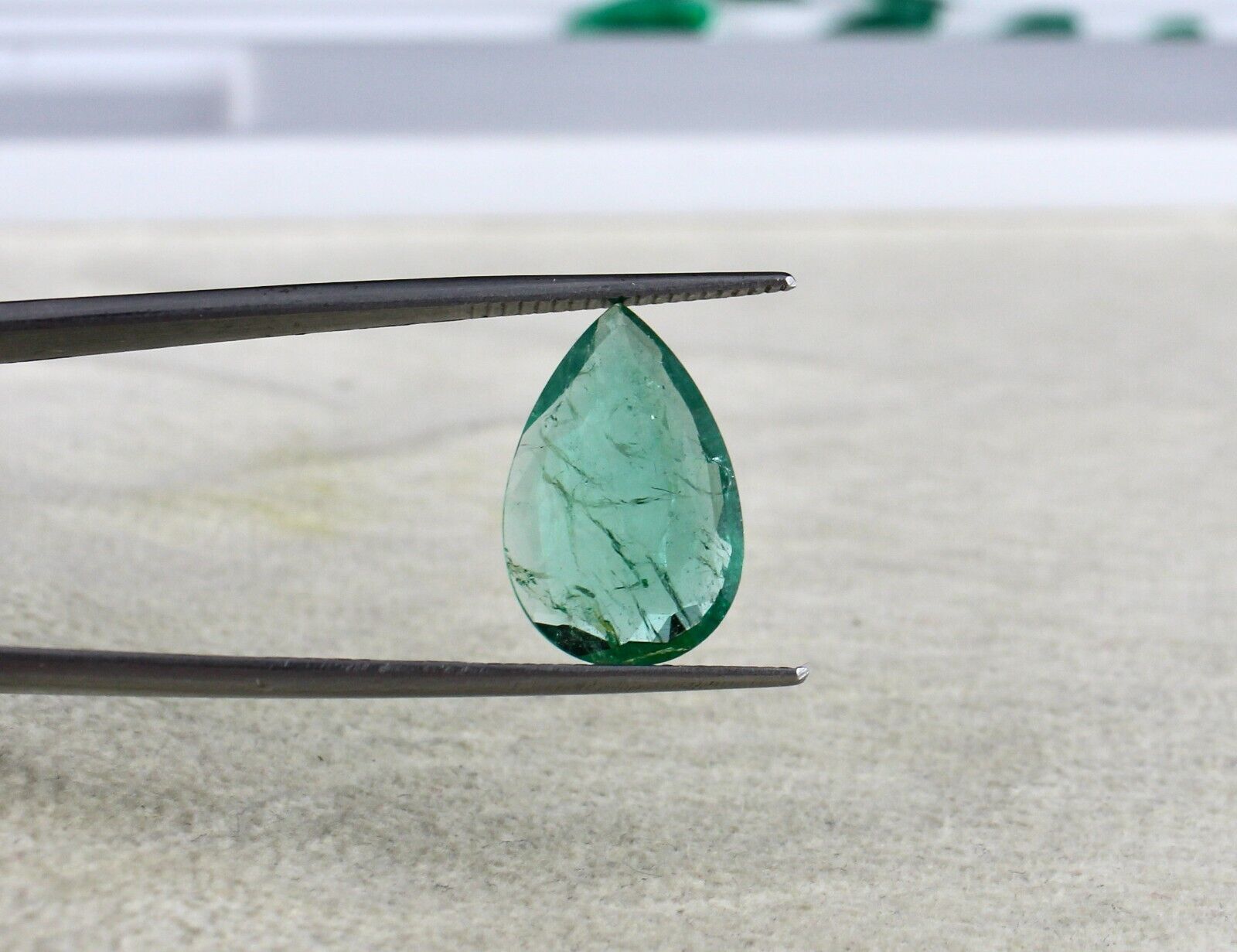 NATURAL ZAMBIA EMERALD PEAR CUT 18 PCS 31.77 CTS LOOSE GEMSTONE RING EARRING SET