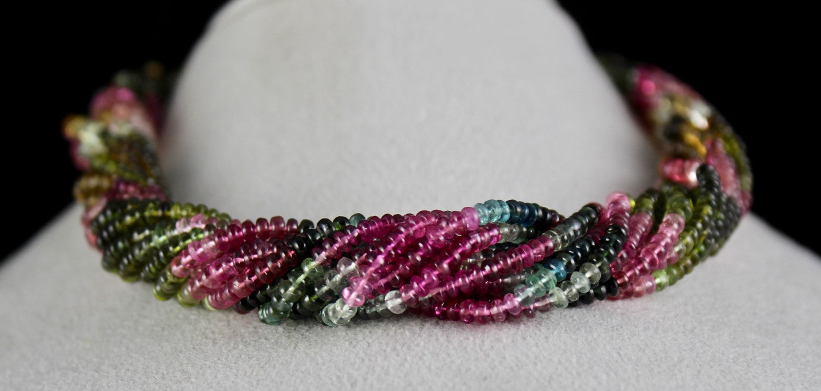 Certified Natural Tourmaline Necklace Multi Color Faceted 722 Ct Sterling Silver