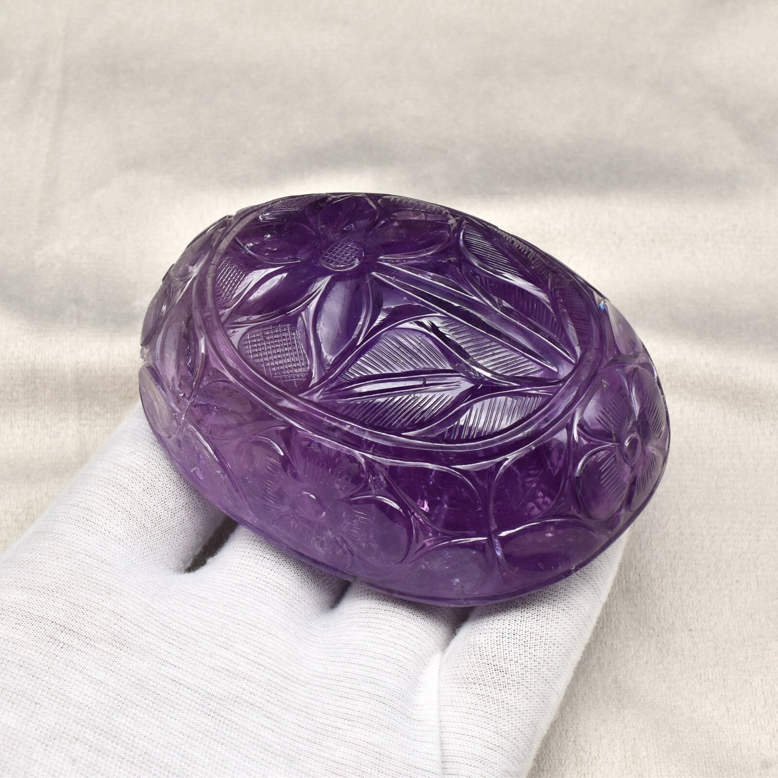 Vintage Oval Natural Amethyst 1940 Ct 90x69mm Gemstone Collector Piece Certified