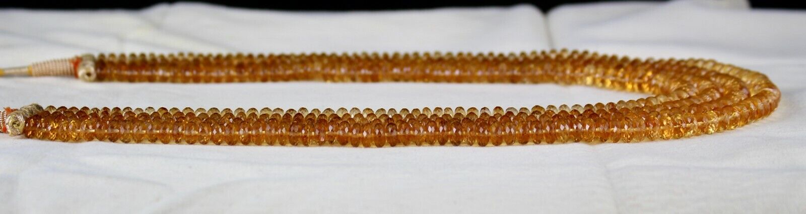 Natural Yellow Citrine Beads Faceted Round 4 L 631 Ct Gemstone Classic Necklace