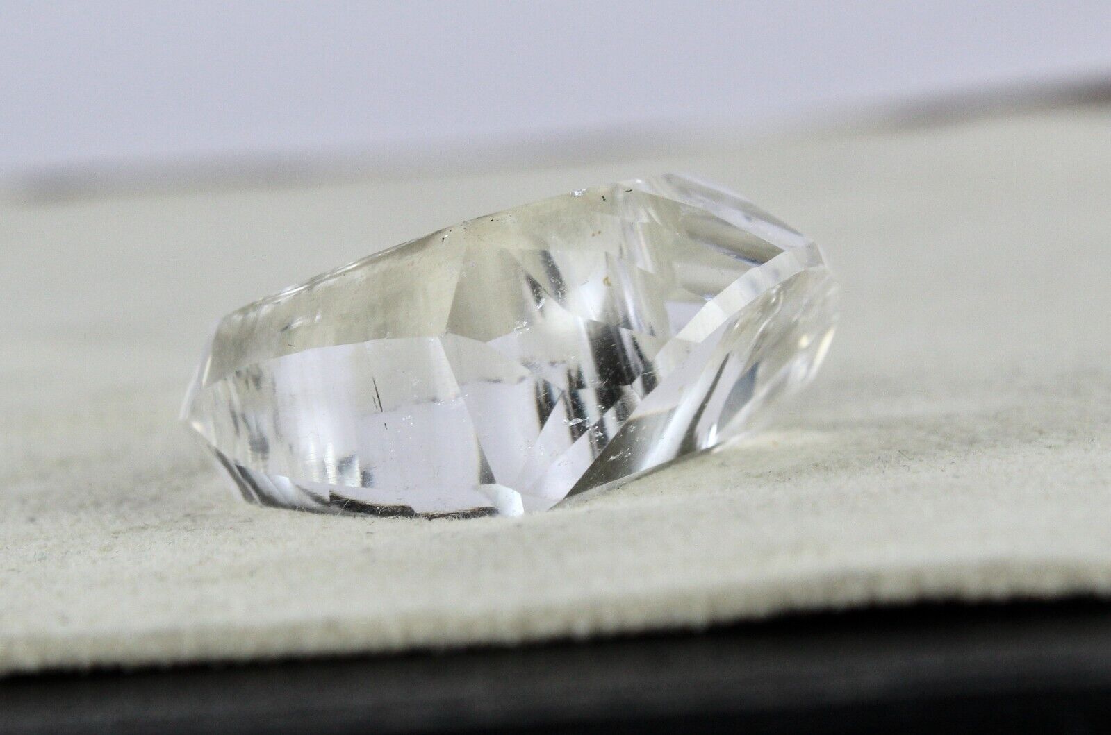 WHITE NATURAL ROCK CRYSTAL QUARTZ FACETED 53 CT FASHION GEMSTONE MEN WOMEN RING