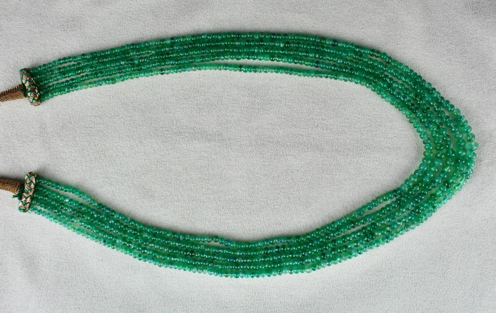 Certified Natural Colombian Emerald 263 Ct Round Beads Necklace