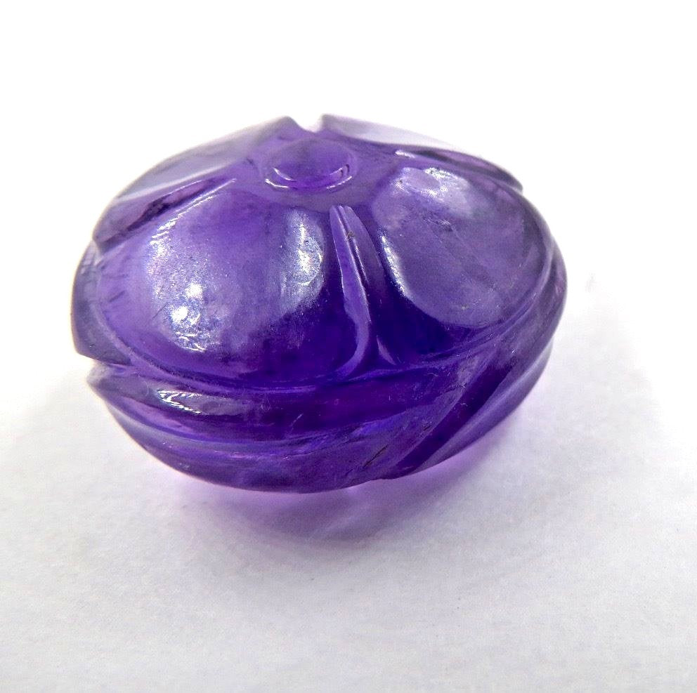 Natural Amethyst 87ct Carved Round Ball Gemstone 27mm For Pendant