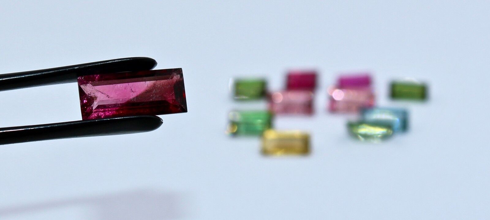 FINE NATURAL MULTI TOURMALINE BAGUETTE CUT 11 PCS 9.78 CARATS GEMSTONE DESIGNING