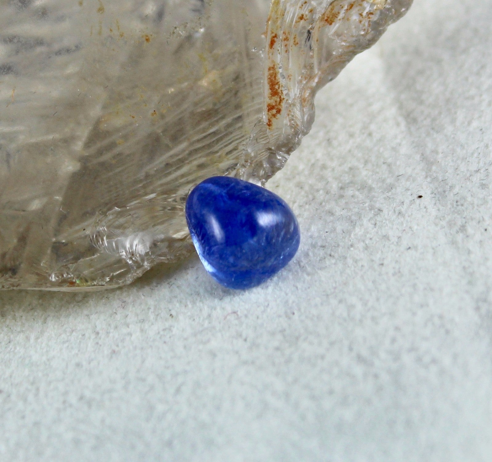 Certified Triangle Cabochon 8.57 Ct Natural Blue Sapphire Ring Pendant For Women