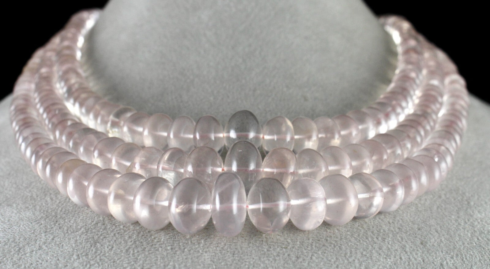 Certified Natural Rose Quartz Beads Round 1050 Ct Big Gemstone Pink Necklace