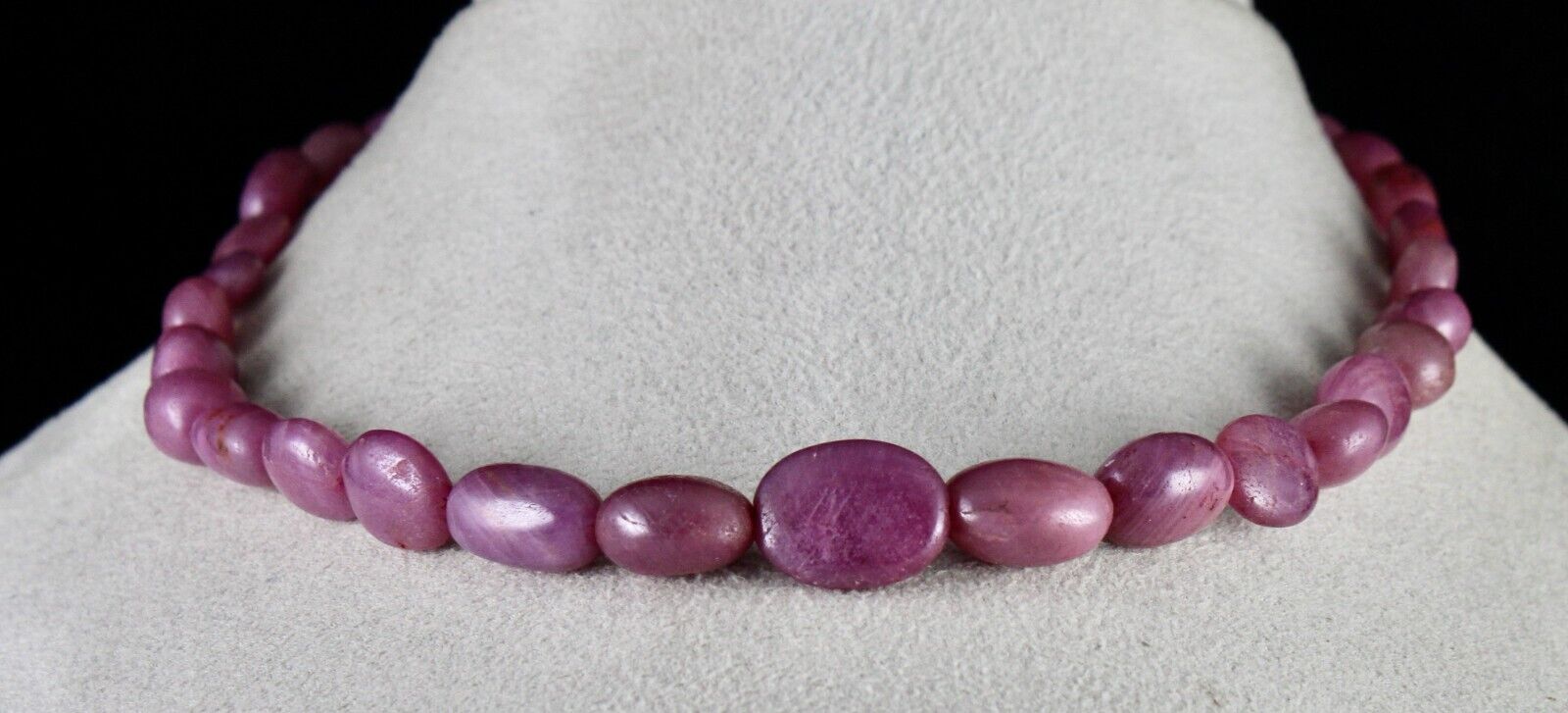 Natural Untreated Ruby Beads Nugget 1 L 263 Ct Gemstone Silver Fashion Necklace