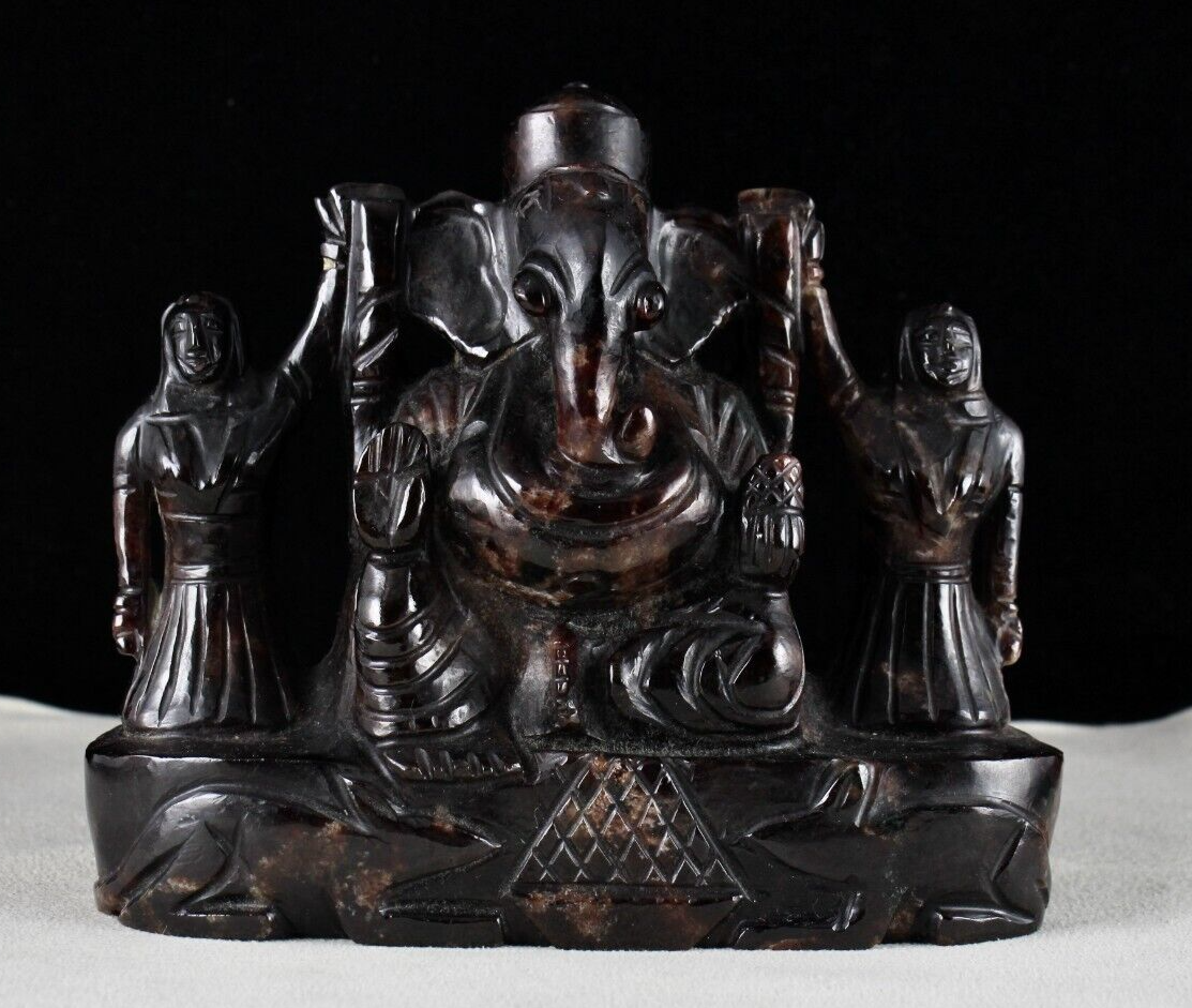 Certified Natural Hessonite Gomed 7275 Ct Lord Ganesha Gemstone Statue Decor