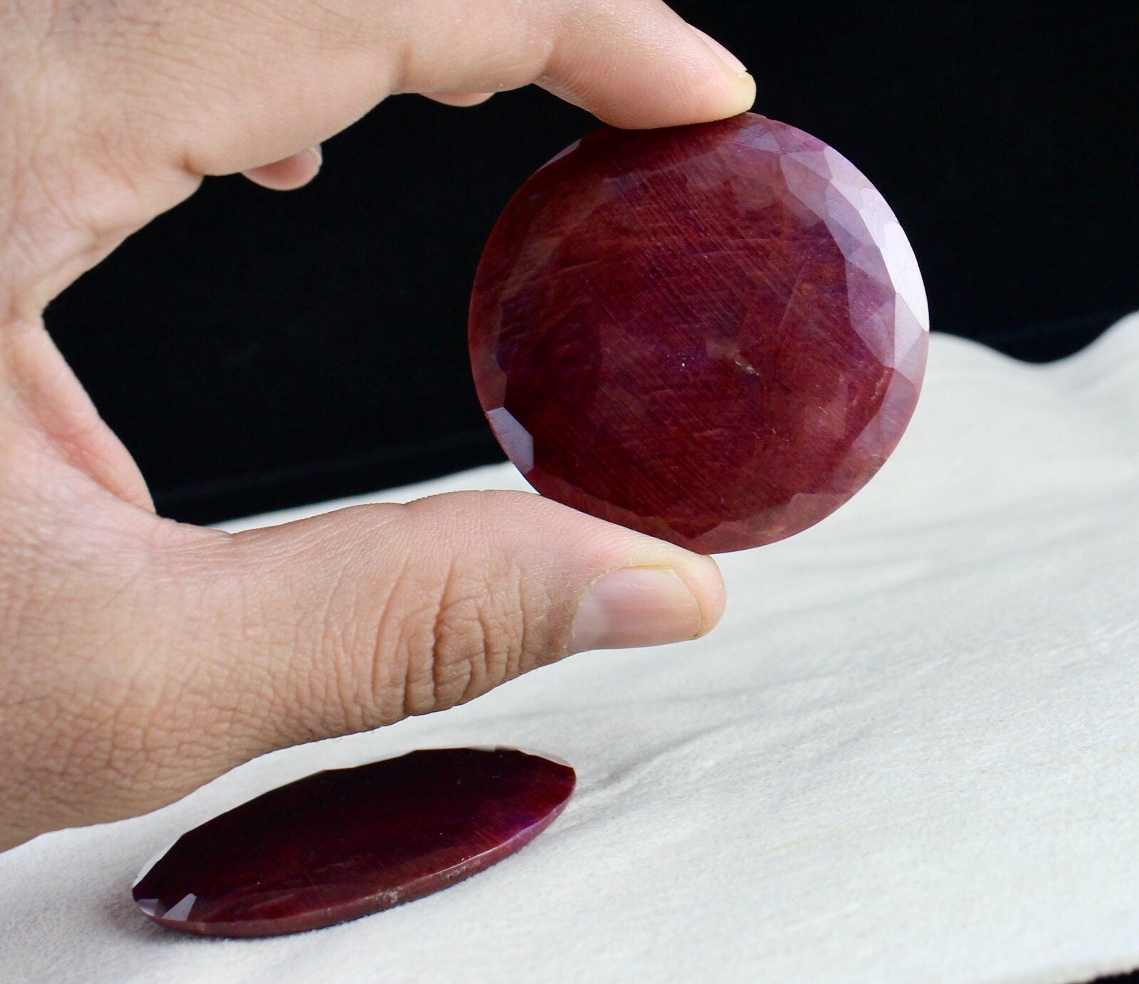 Certified Natural Ruby Round 340 Ct Gemstone For Earrings Or Pendant Design