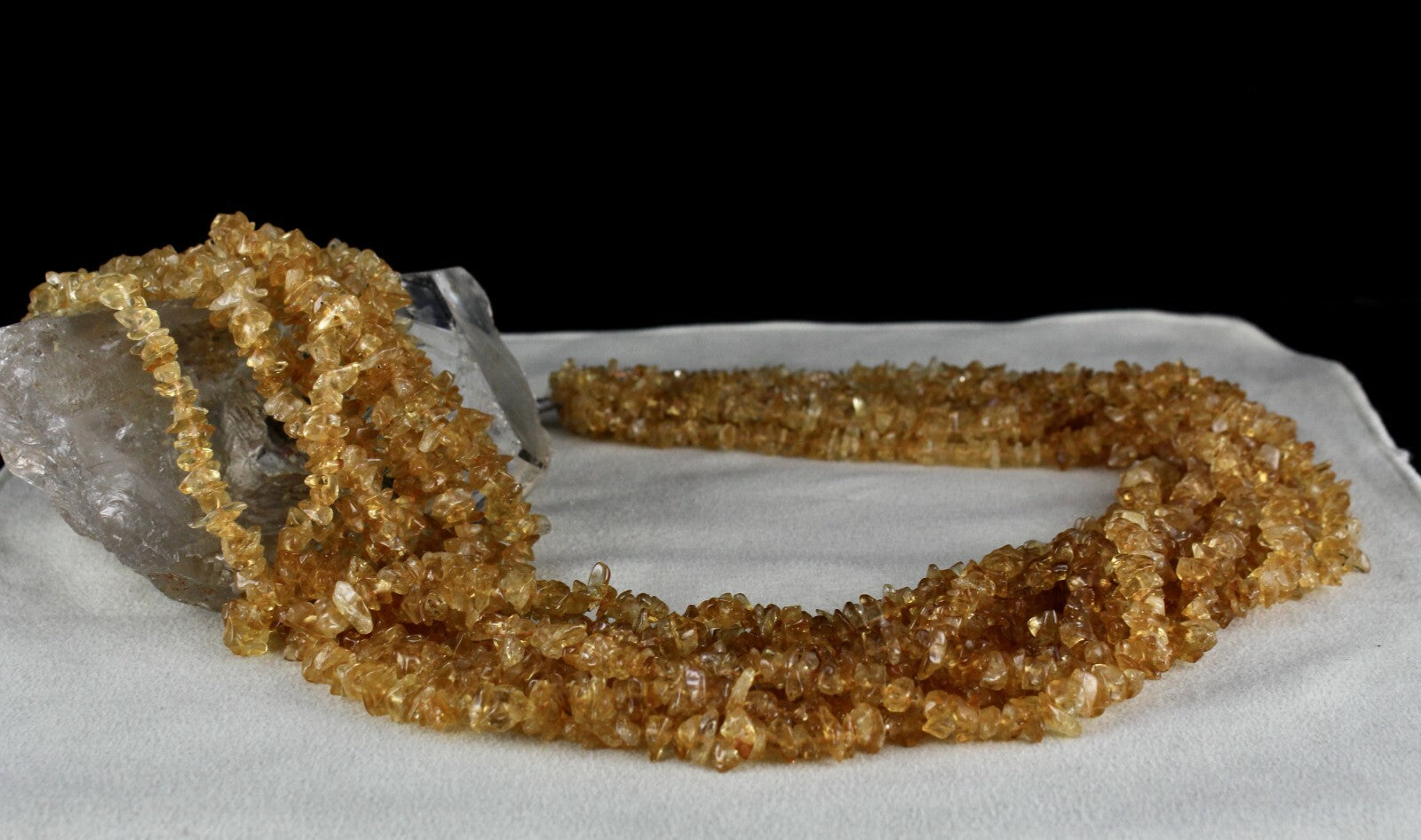 Natural Yellow Citrine 1325 Ct Uncut Beads Sterling Silver Gemstone Necklace