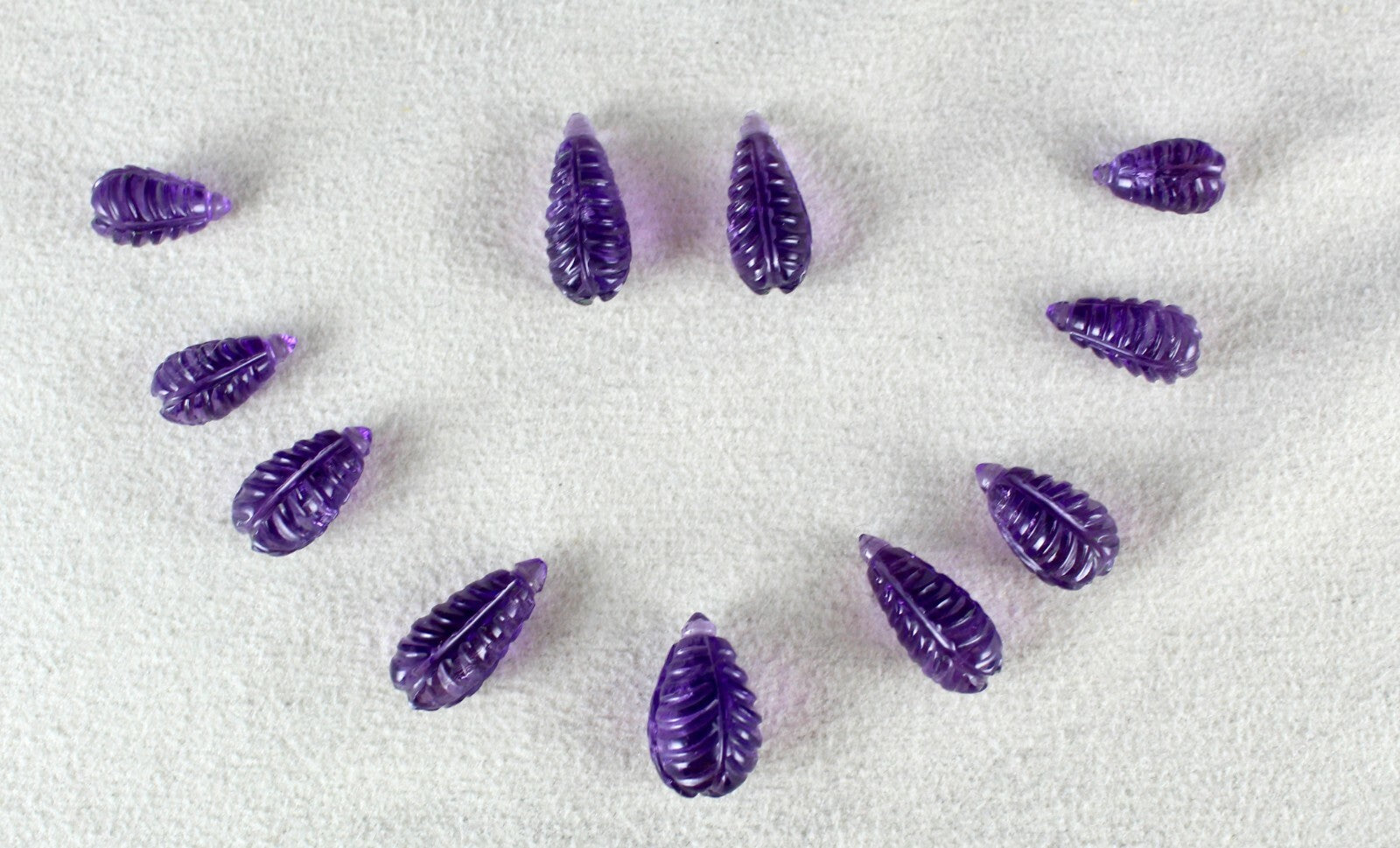 Natural Amethyst 11 Pcs 71 Cts Carved Drops Gemstone Earring Necklace Set