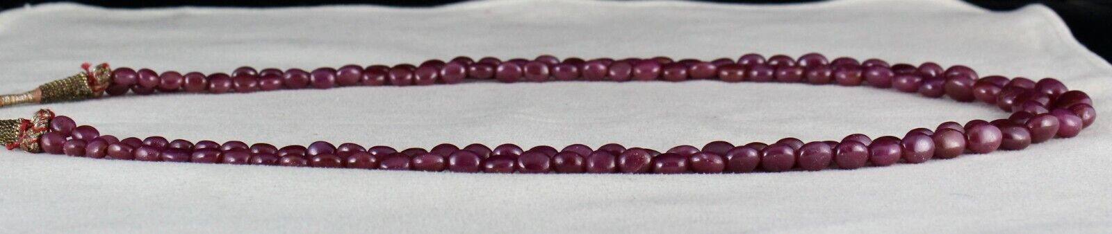 Natural Ruby Beads Long 2 Line 319 Carats Untreated Gemstone Beaded Necklace
