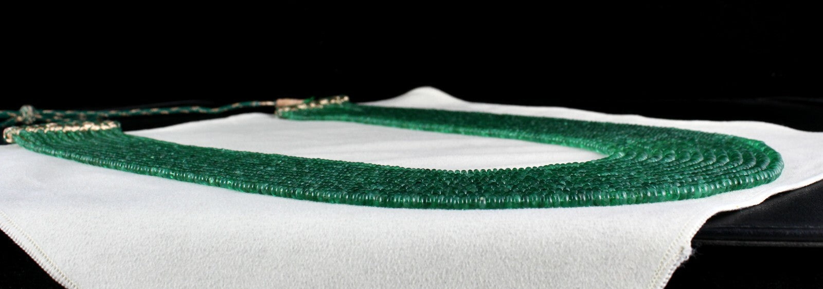 Natural Zambian Emerald Beads Necklace 871 Carat 13 Line Certified Gemstone