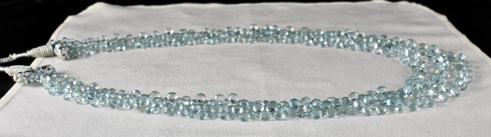 Certified Natural Aquamarine Necklace 253 Ct Blue Faceted Gemstone Tear Drops