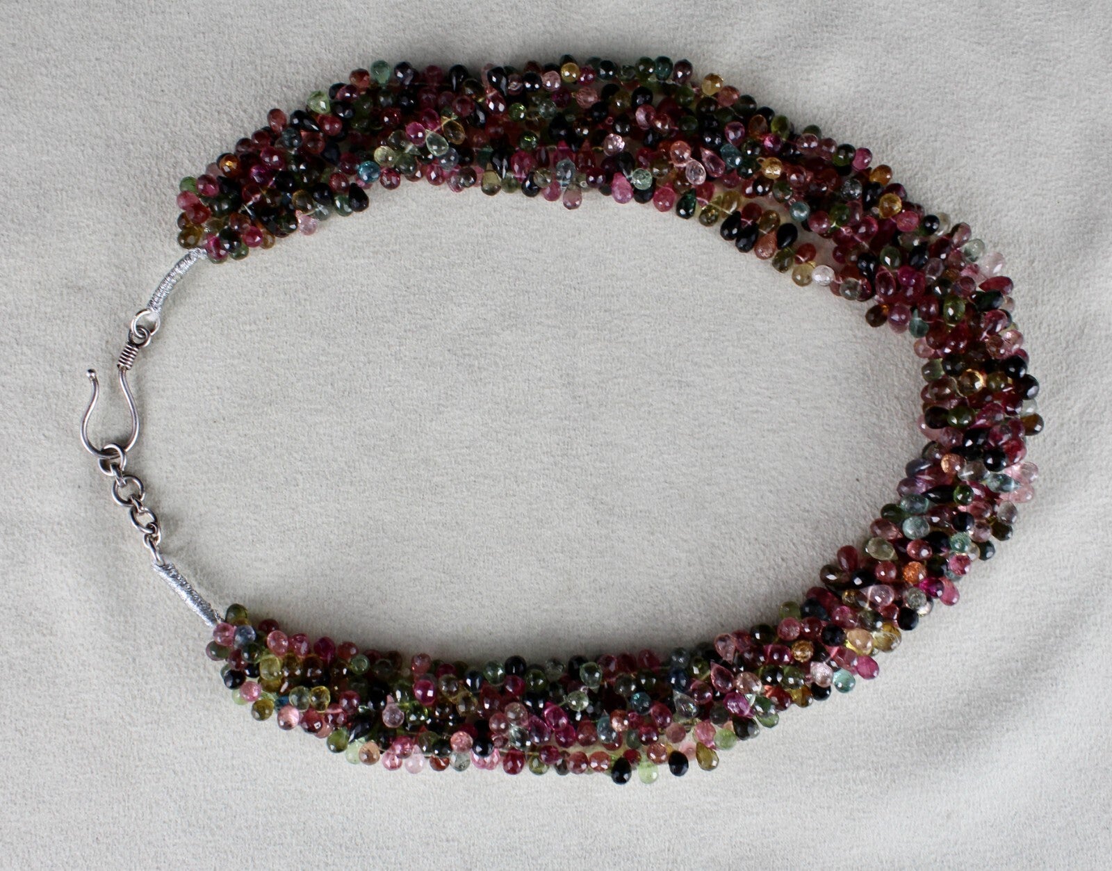 Certified Natural Multi Tourmaline Beads Teardrop 632 Ct Gemstone Necklace