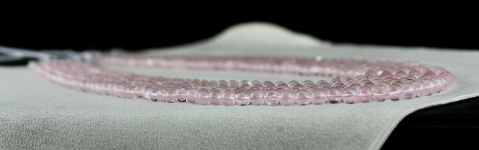 Natural Rose Quartz Beaded Necklace 775 Ct Round Ladies Gemstone 6 L
