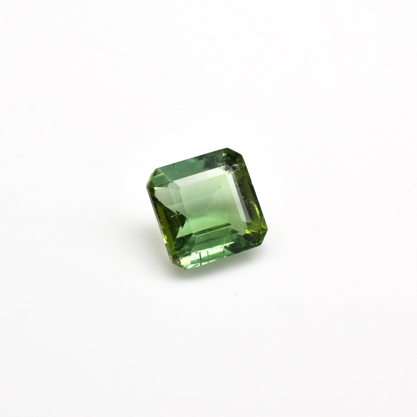 Certified Natural Green Tourmaline 3.39 Ct Octagon Cut Gemstone Ring Pendant