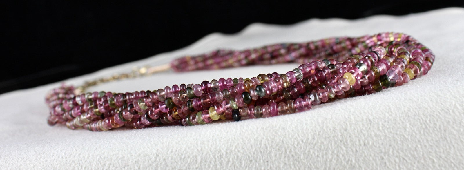 Certified Natural Multi-colour Tourmaline 400 Ct Sterling Silver Necklace