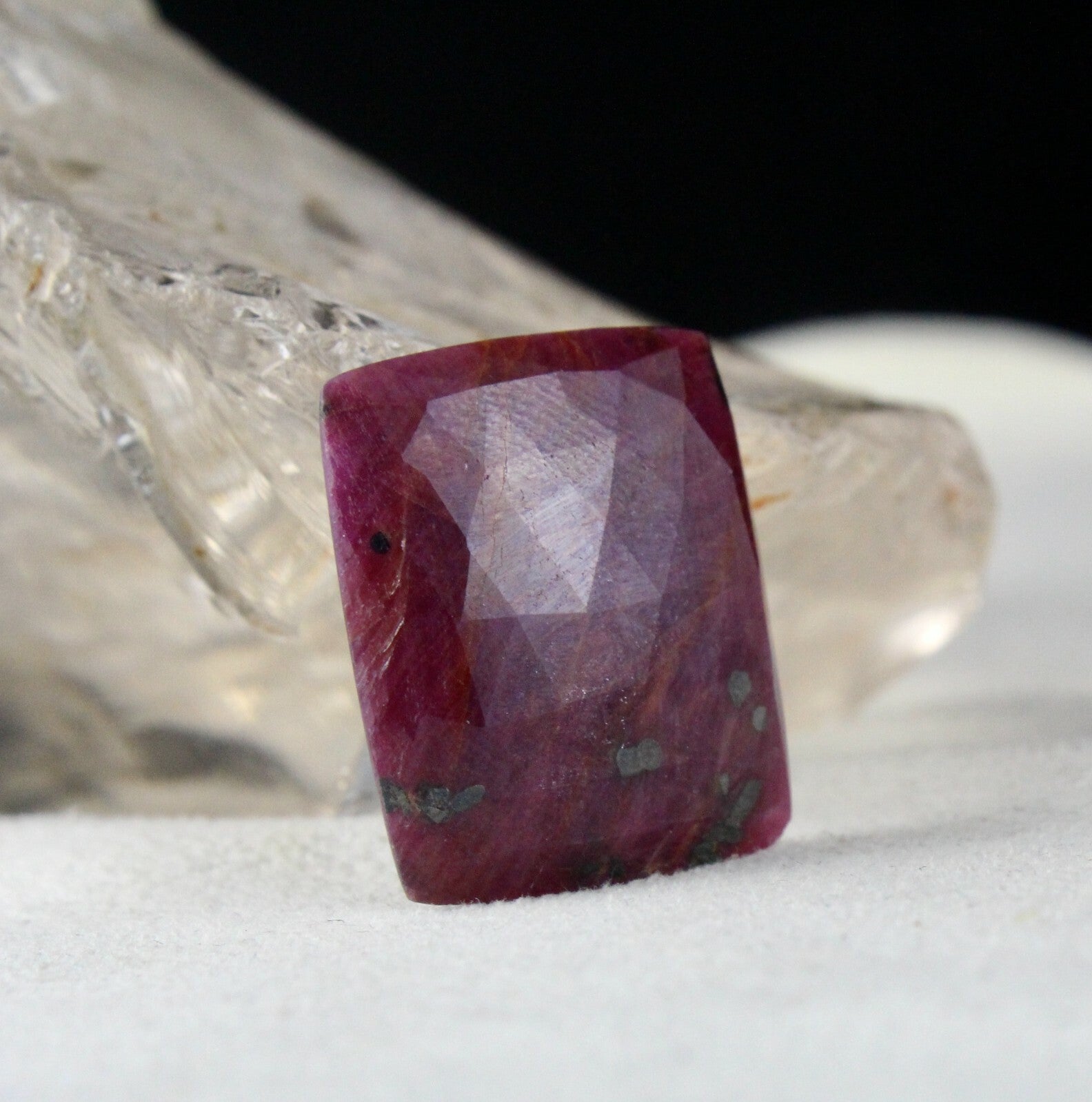 Unheated Natural Ruby 43ct Square Faceted Cabochon Gemstone Pendant Design