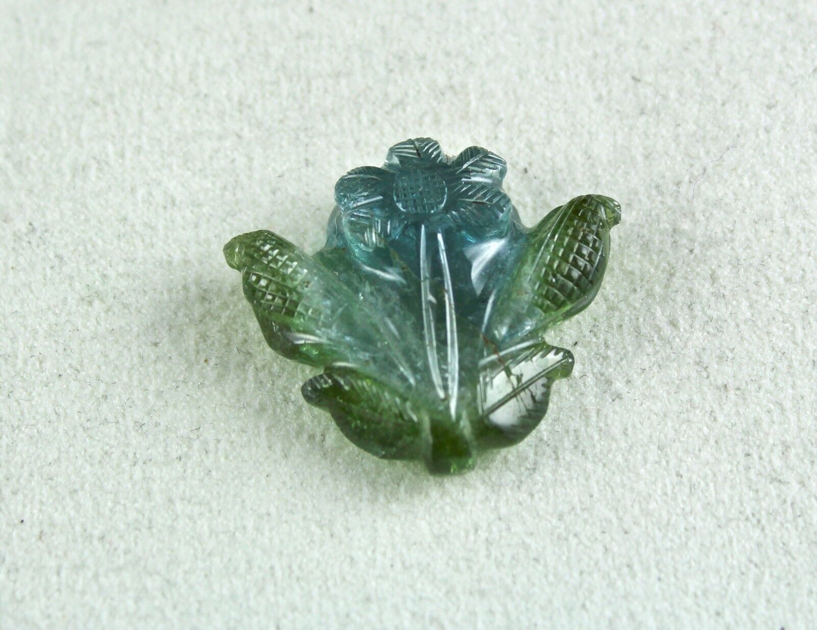 Natural Multi Colour Tourmaline Carved Flower 32.28 Ct Gemstone Ring & Pendant