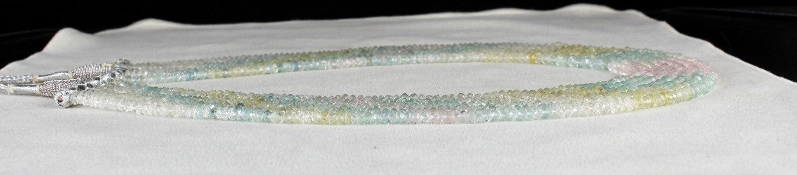 Natural Multi Aquamarine Necklace 392 Carats Gemstone Fine Faceted 7 Line Beads