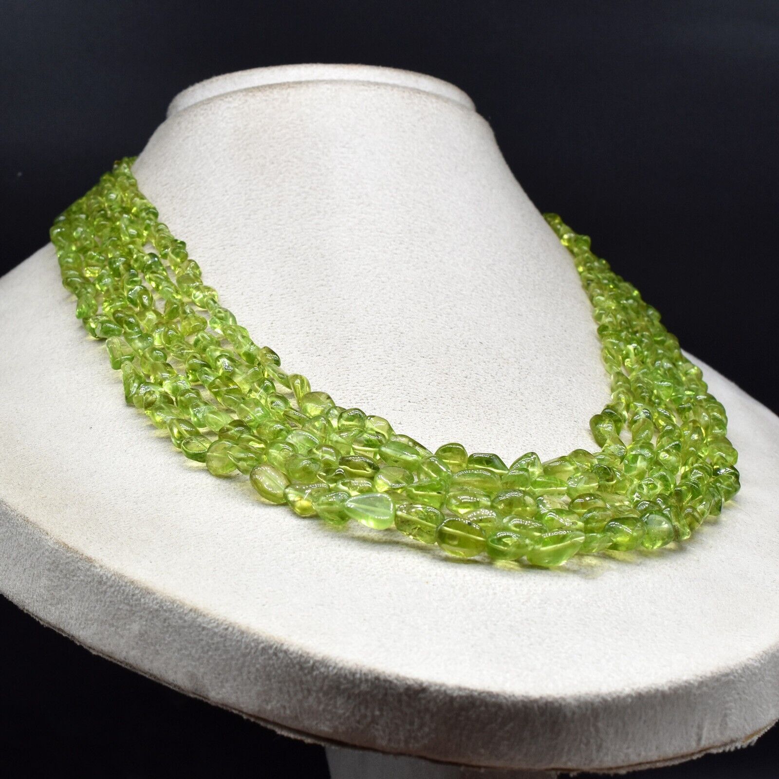Natural Peridot Necklace Beads Tumble 5 L 643 Ct Drilled Gemstone Gift for her