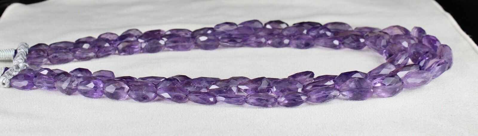 Natural Amethyst Beads Faceted Tumble 3L 861 Ct Purple Gemstone Fashion Necklace