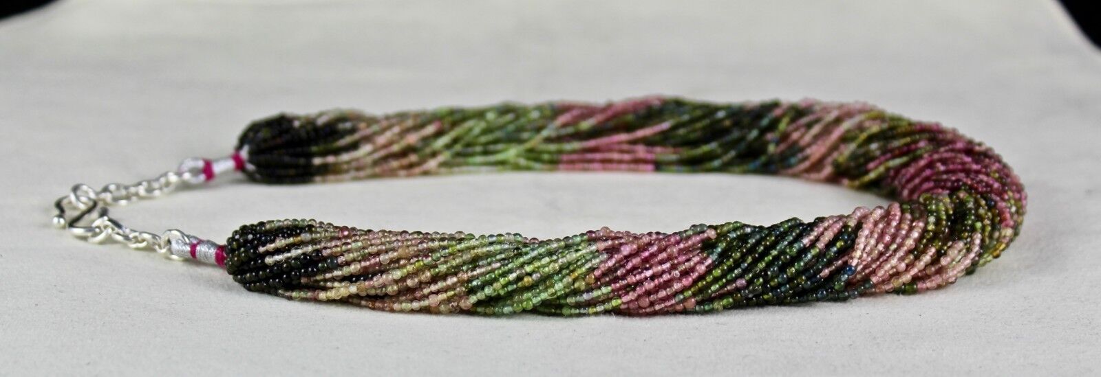 Multi Color Natural Tourmaline Beads 2.5mm 580 Ct Bunch Gemstone Silver Necklace