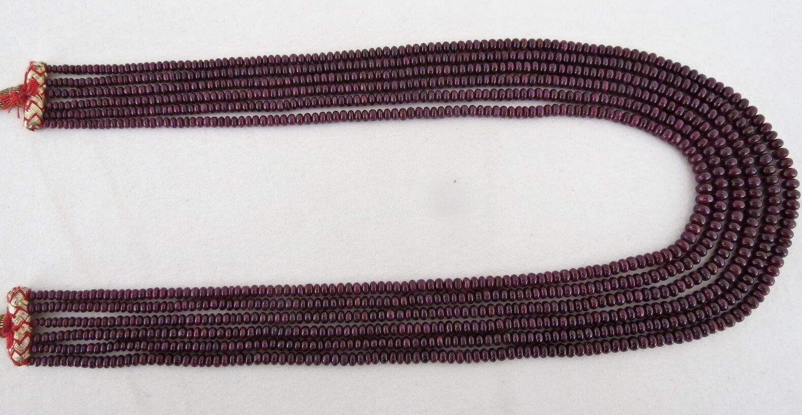 Natural Untreated Ruby Beads Round 6 Line 451 Carats Precious Gemstone Necklace