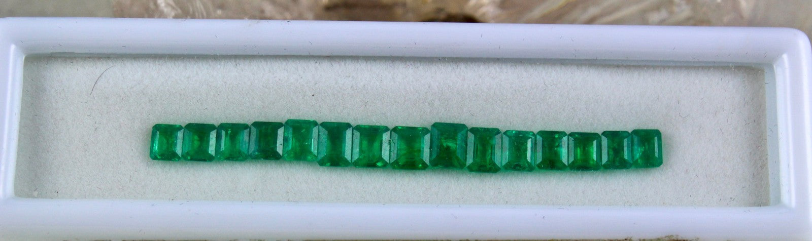 Certified Natural Emerald Octagon 15 Pc 8.52 Ct Gemstone Bracelet Set