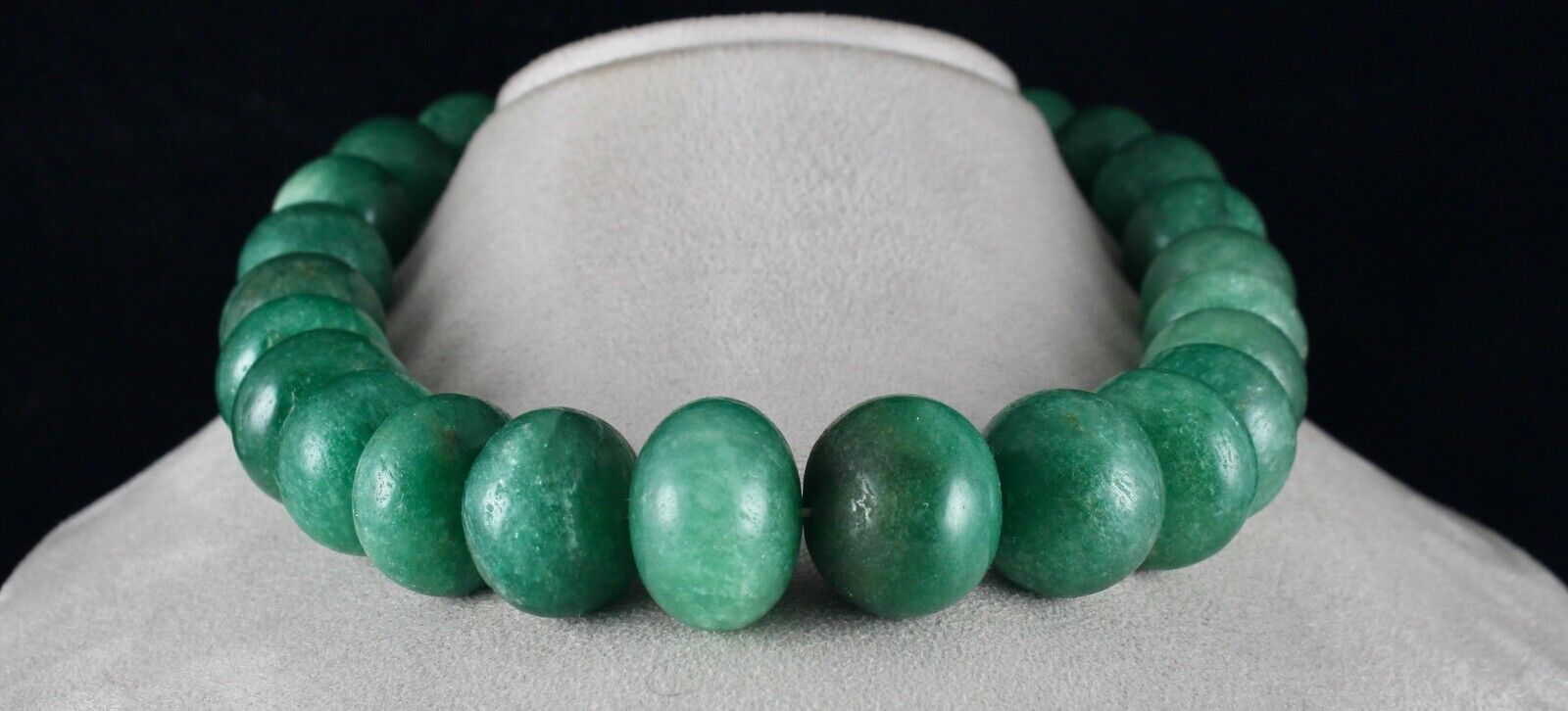 Natural Green Quartz Round Beaded Necklace 1 Line 1782 Carats Big Gemstone Beads
