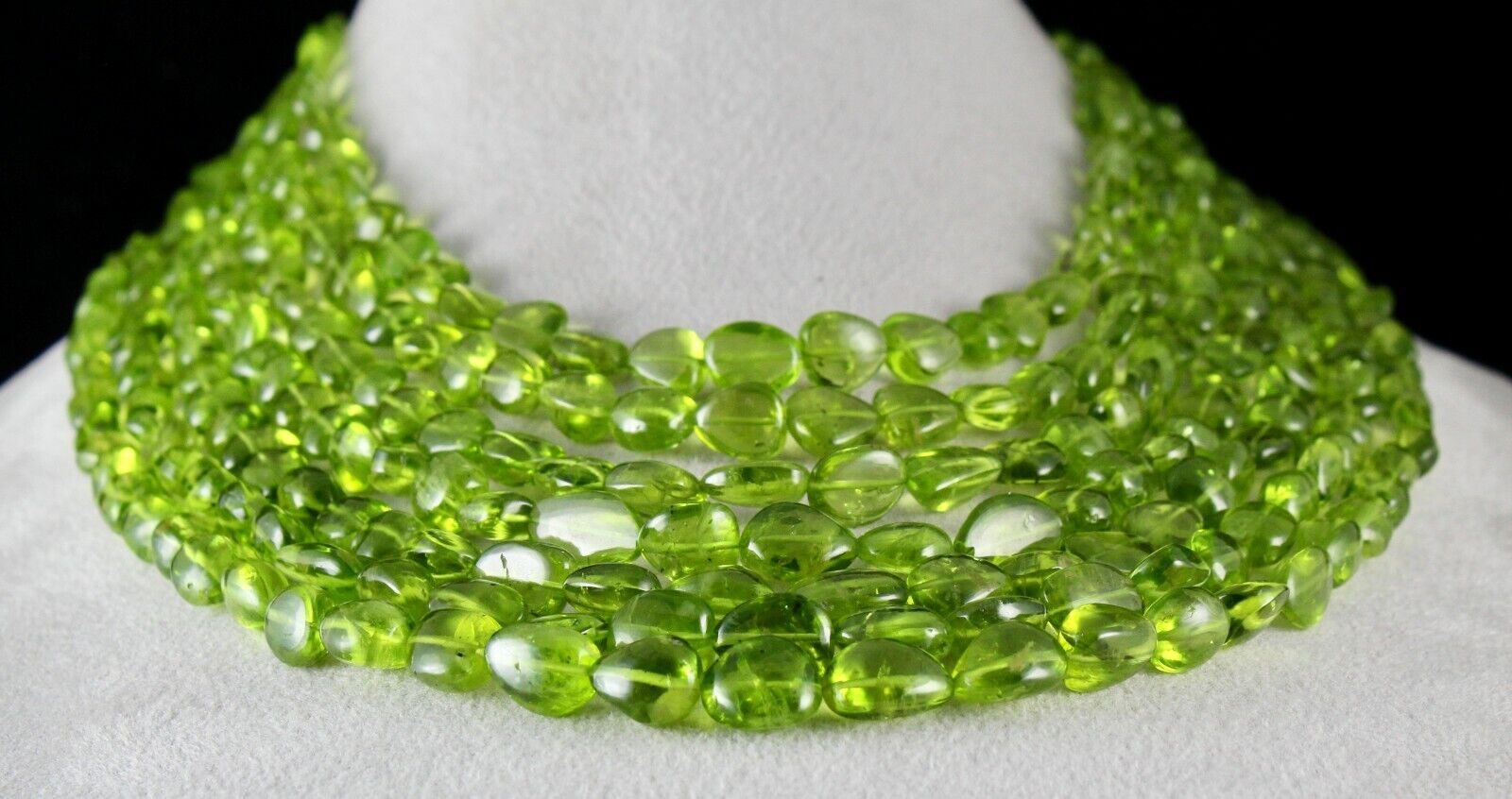FINEST NATURAL PERIDOT BEADS CABOCHON 7 L 1310 CARATS GEMSTONE FASHION NECKLACE