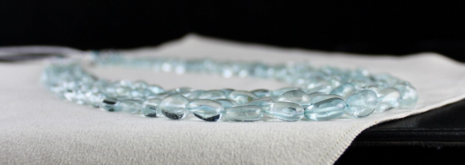 NATURAL BLUE TOPAZ BEADS DROPS 5 LINE 956 CARATS GEMSTONE BEADED FINE NECKLACE