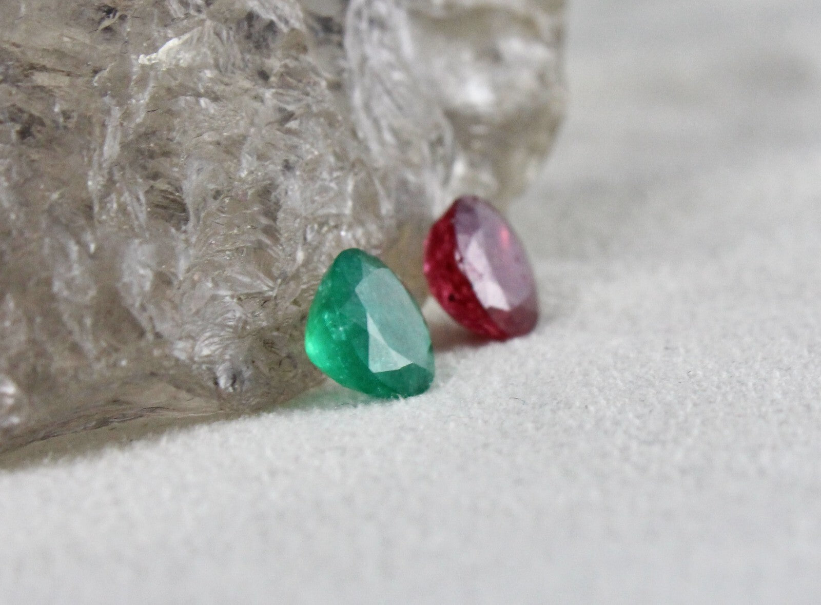 Certified Natural Emerald Ruby Round Cut 2 Pcs 4.88 Ct Gemstone Ring Pendant