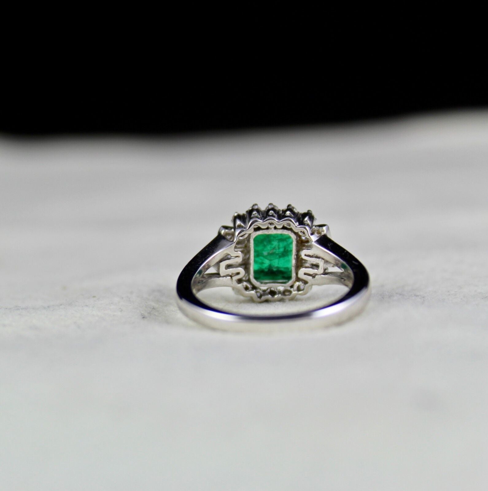 NATURAL ZAMBIAN EMERALD RING OCTAGON 1.67 CARATS GEMSTONE DIAMOND 18K GOLD