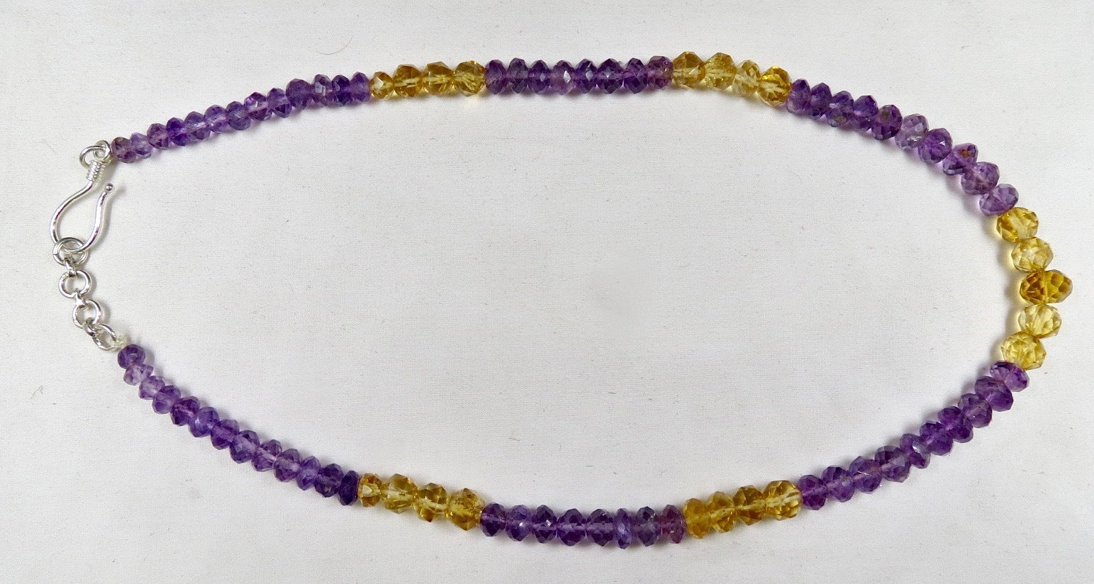 Natural Citrine Amethyst 201ct Faceted Round Beads Gemstone Necklace