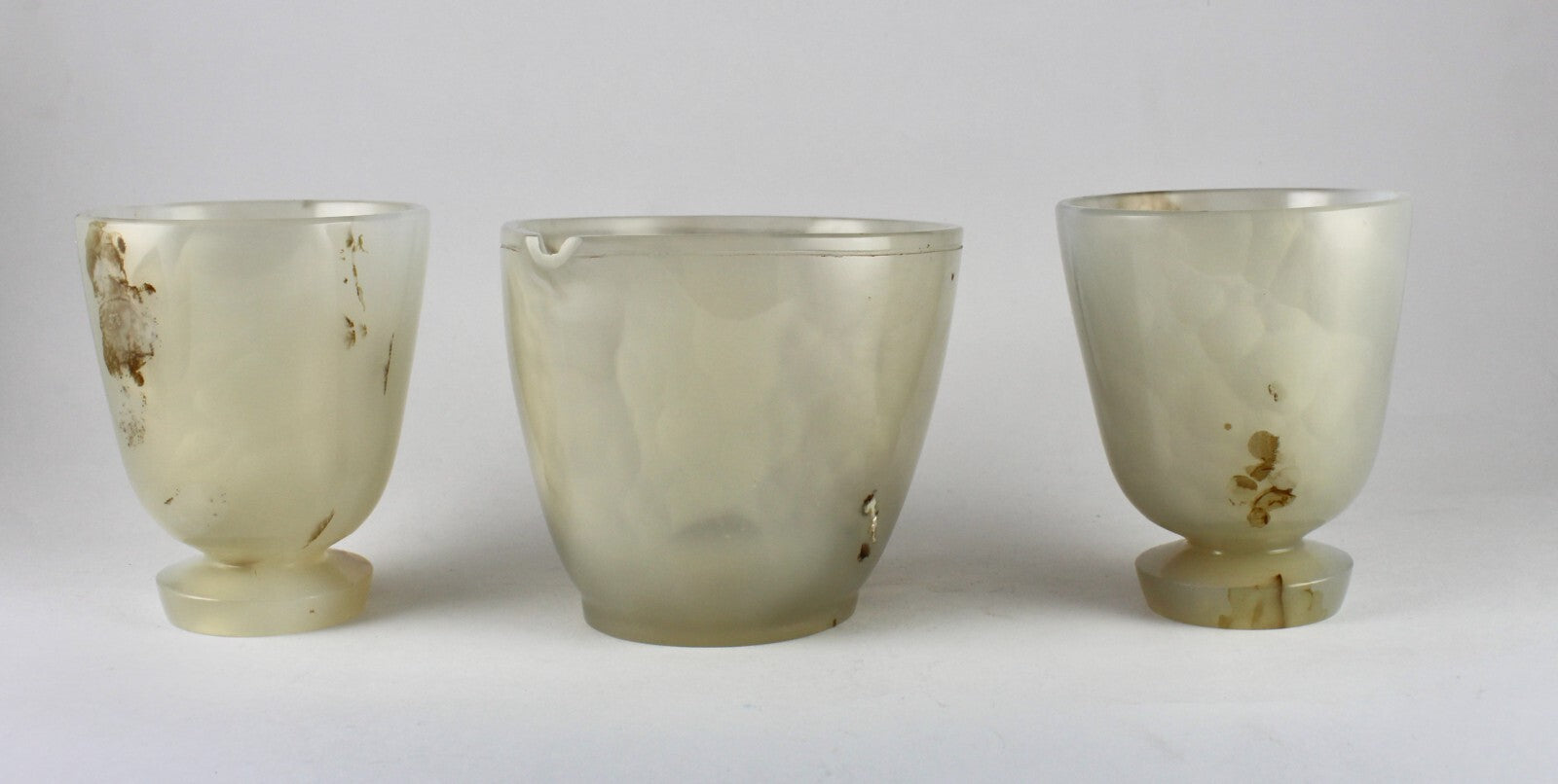 Certified Handcrafted Natural Chalcedony 4635 Ct Gemstone Teapot Set Decor