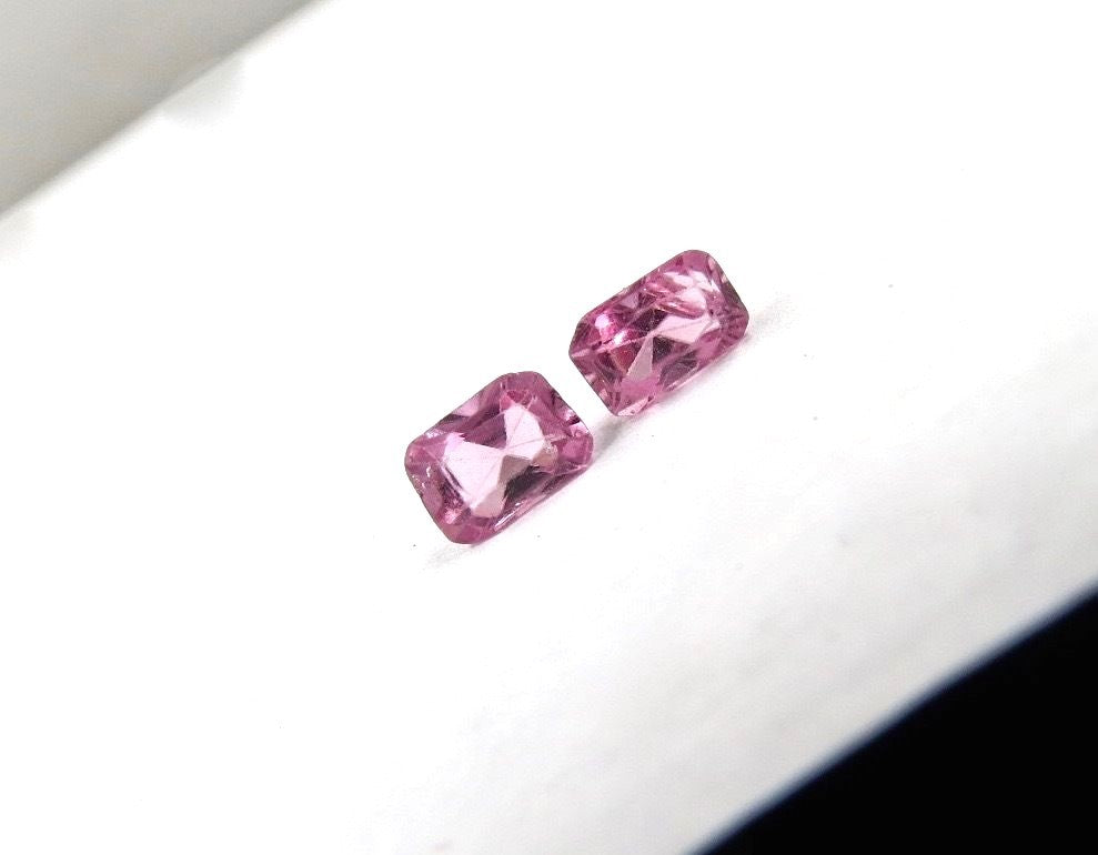 Natural Colombian Emerald Pink Spinel 6 Pcs 5.94ct Octagon Precious Gemstone Set