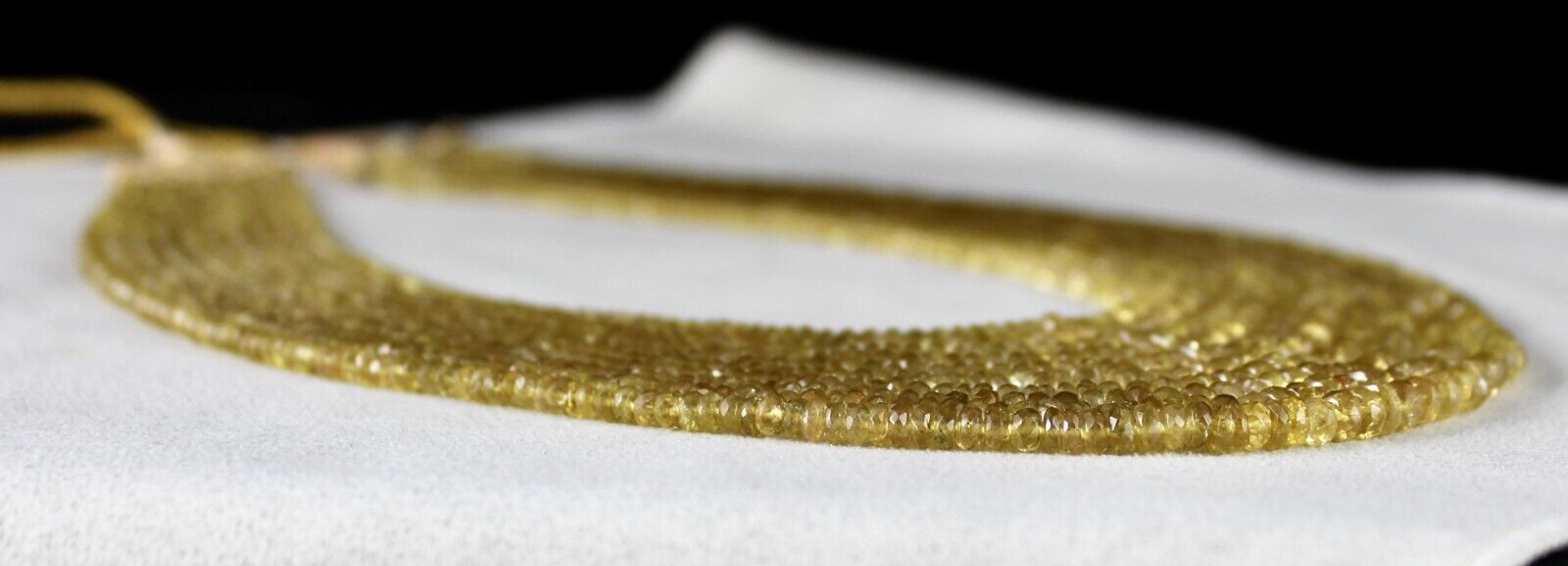 NATURAL YELLOW TOURMALINE BEADS FACETED 10 L 475 CTS BEADED GEMSTONE NECKLACE