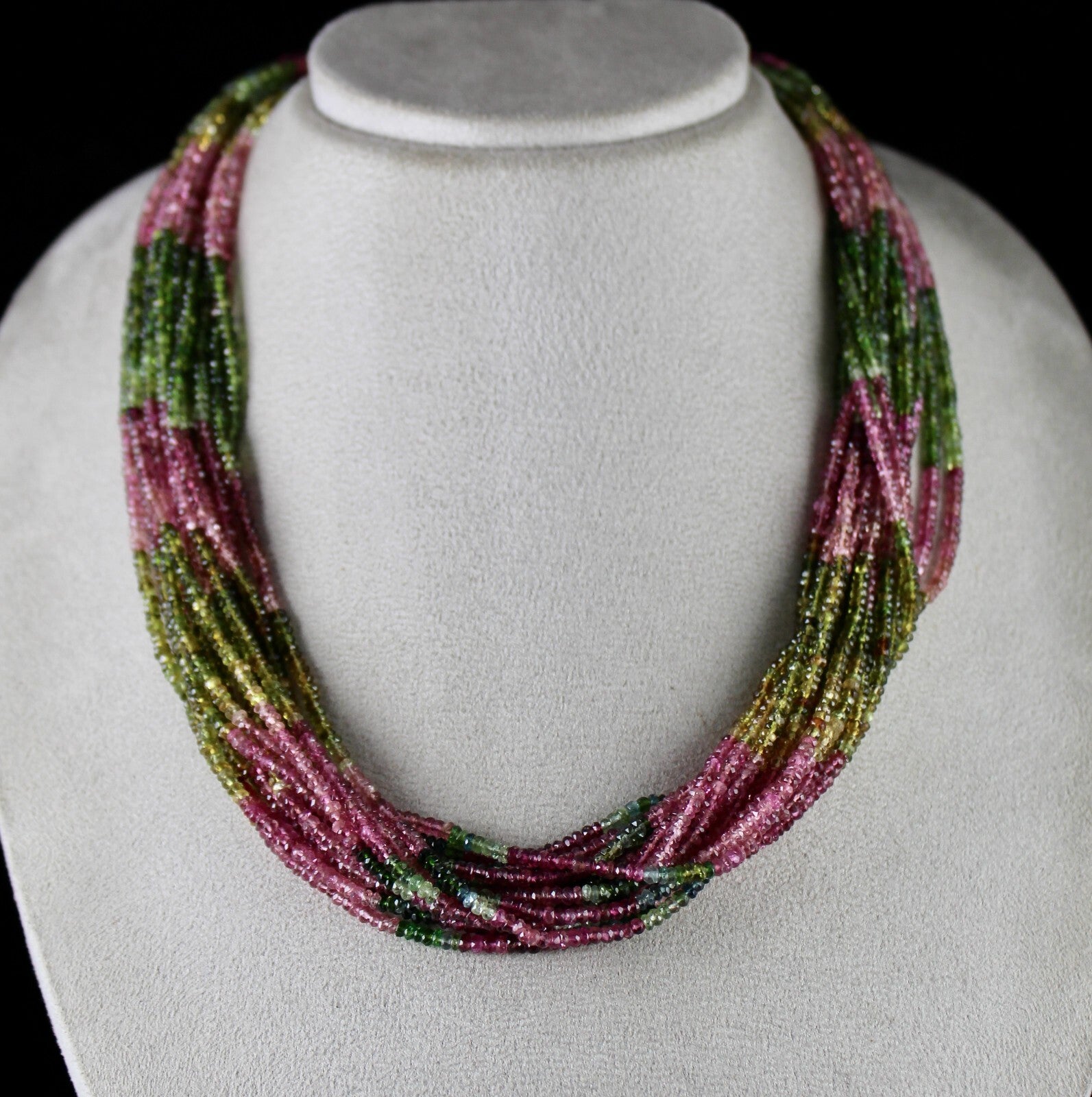Certified Natural Multi Tourmaline 675 Ct Faceted Gemstone Necklace For Women
