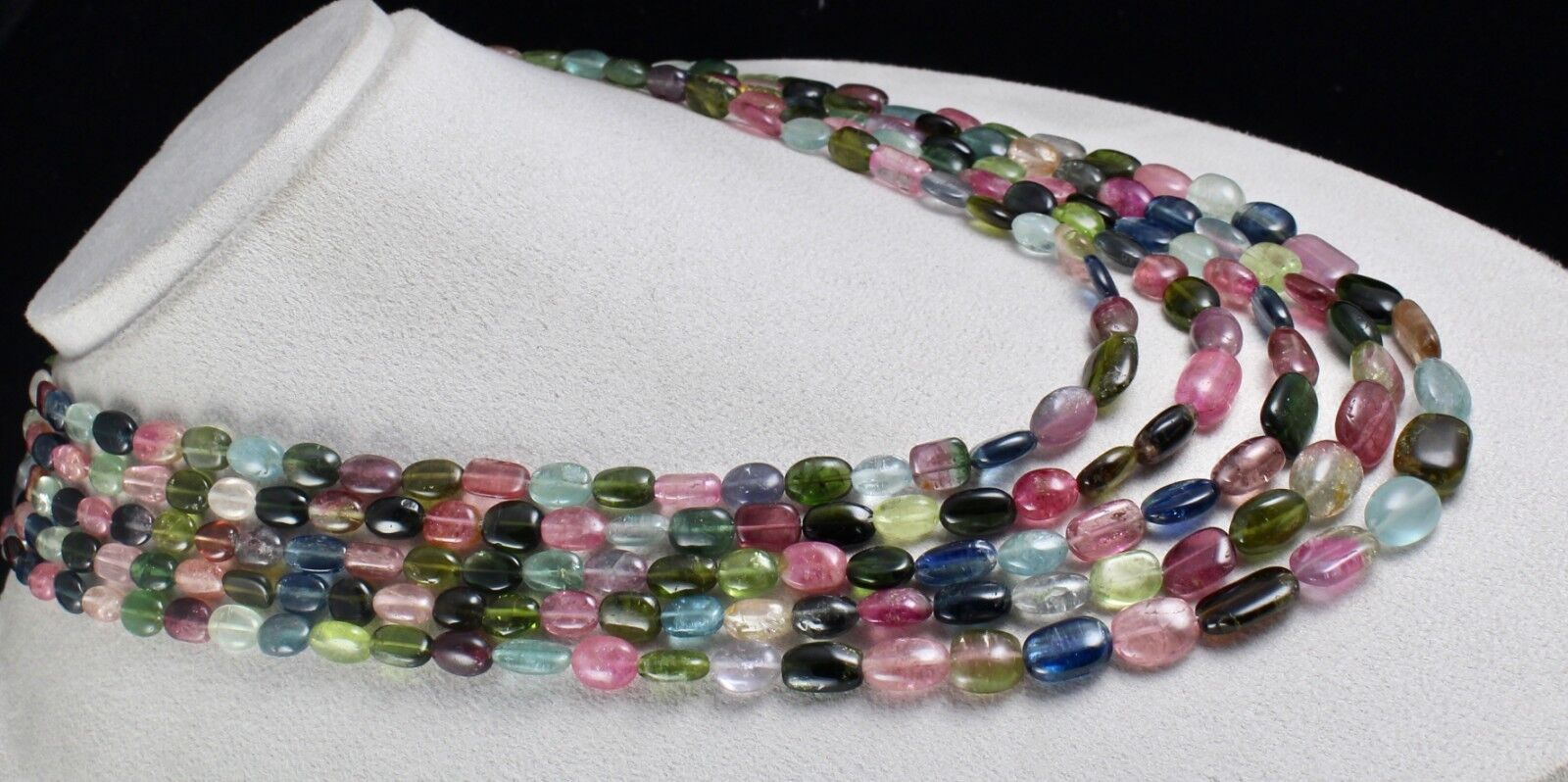 Natural Multi Tourmaline Aquamarine Beaded Party Necklace 941 Carats Gemstone
