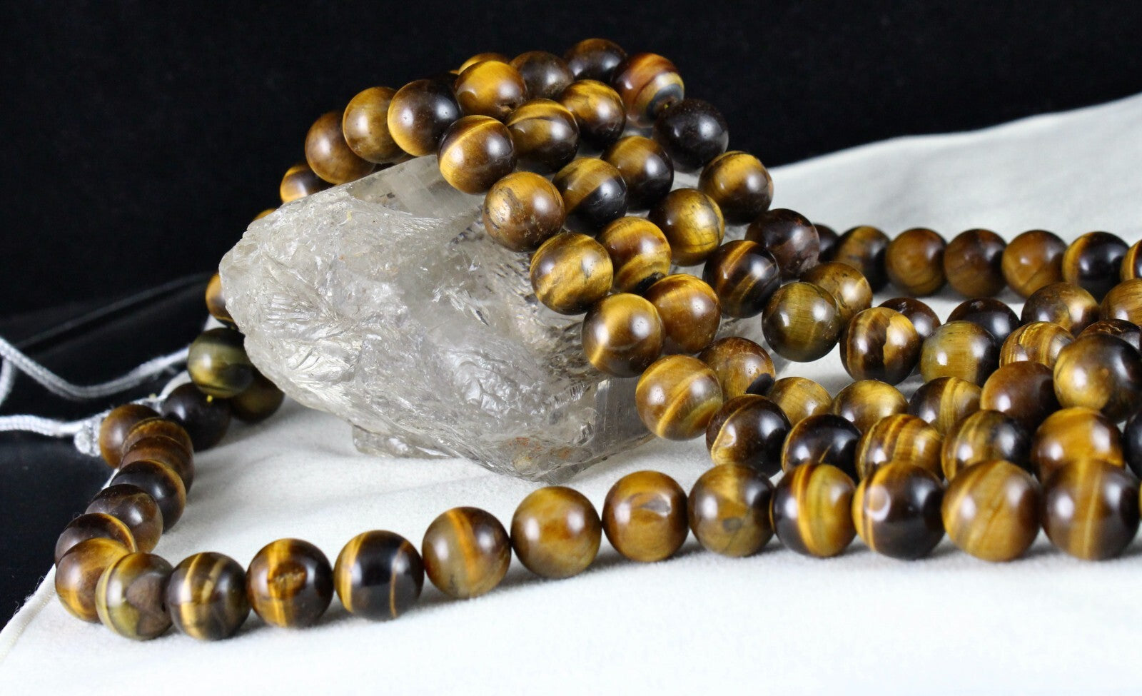 Natural Tiger Eye Round Beads 3 L 2016 Ct Gemstone Necklace Antique Fashion
