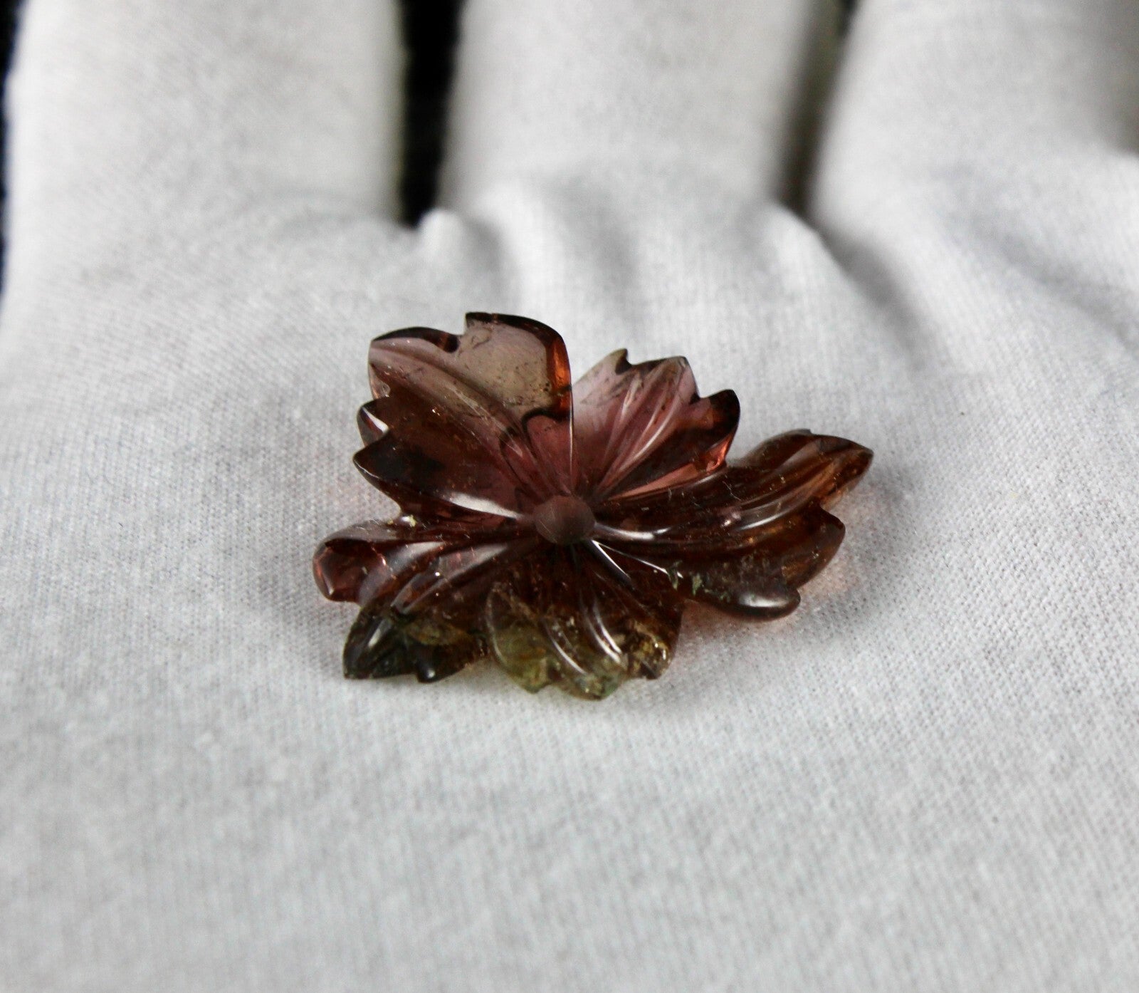 Natural Tourmaline 26.45 Ct Carved Flower Gemstone For Ring Pendant Design