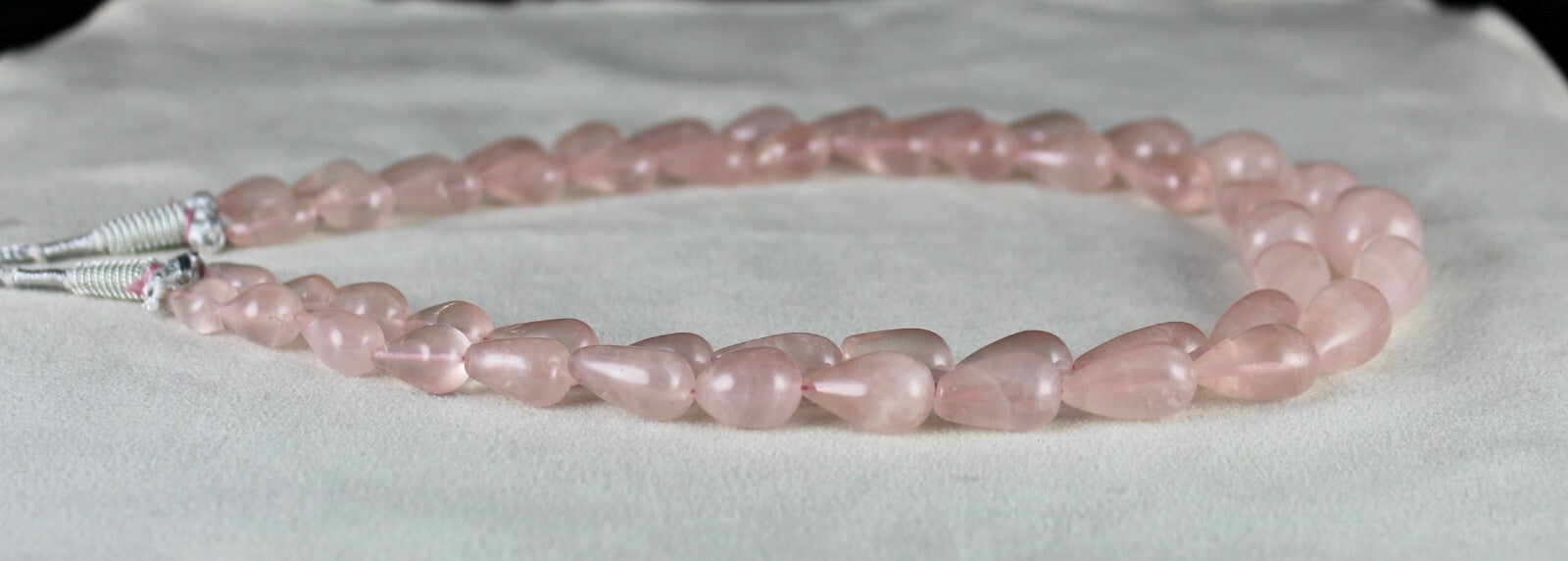 Natural Rose Quartz 574ct Beads Cabochon Gemstone Fashion Necklace