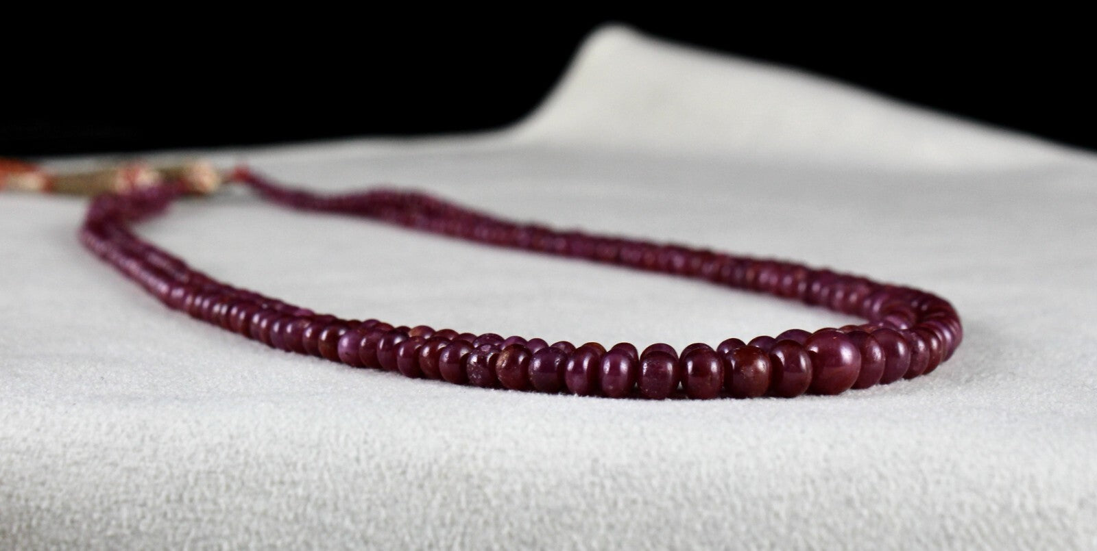 Natural Untreated Ruby Beads 129ct Round Red Gemstone Fashion Necklace For Women