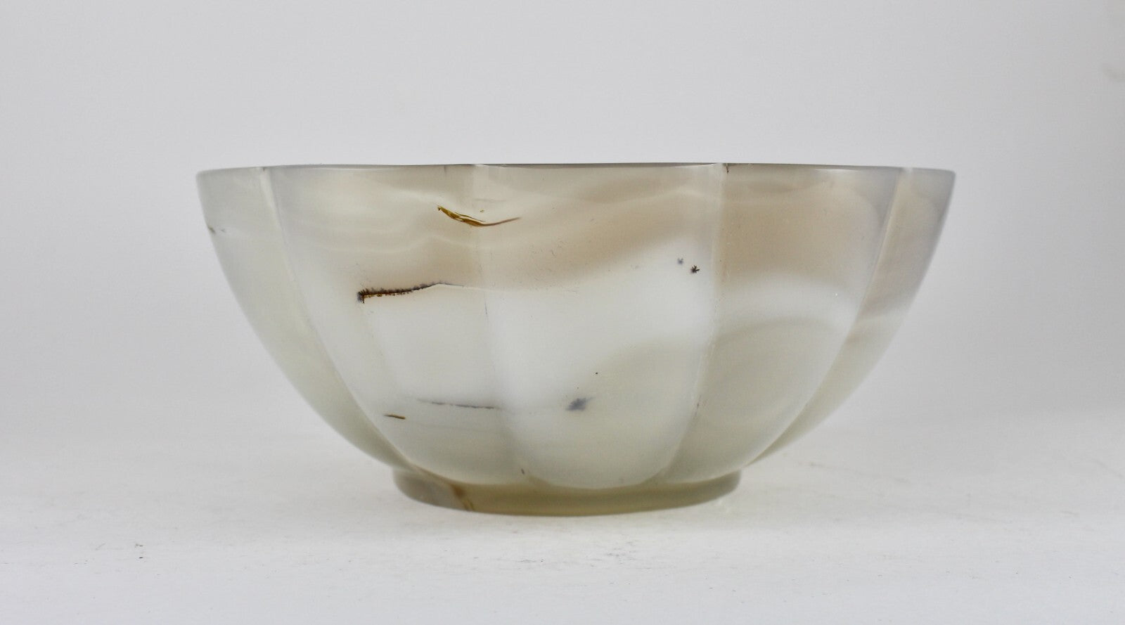 Certified Handmade Natural Chalcedony 2410 Ct Carved Oval Gemstone Bowl Decor