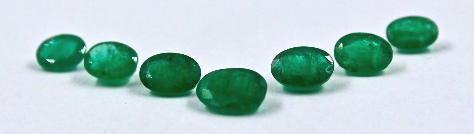 Natural Zambia Emerald Oval Cut 7 Pc 7.30 Ct Loose Gemstone For Designing Set