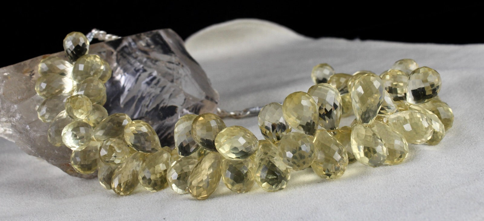Certified Natural Lemon Quartz Tear Drops 1114 Ct Gemstone Party Necklace