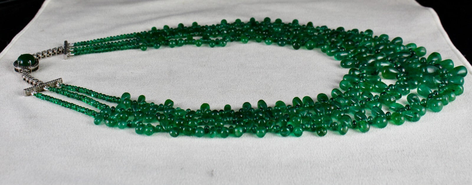 Certified Natural Emerald Diamond 552ct Teardrop Bead Necklace