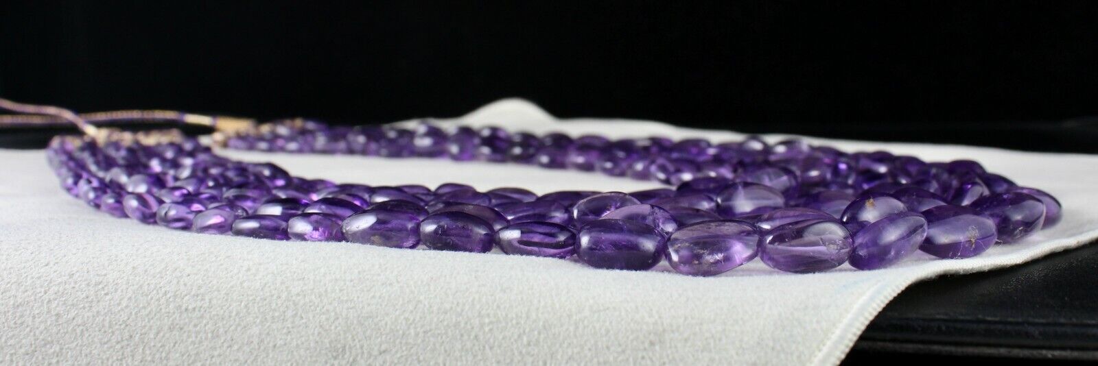 NATURAL AMETHYST BEADS LONG NUGGETS 6 L 1333 CT PURPLE GEMSTONE FASHION NECKLACE
